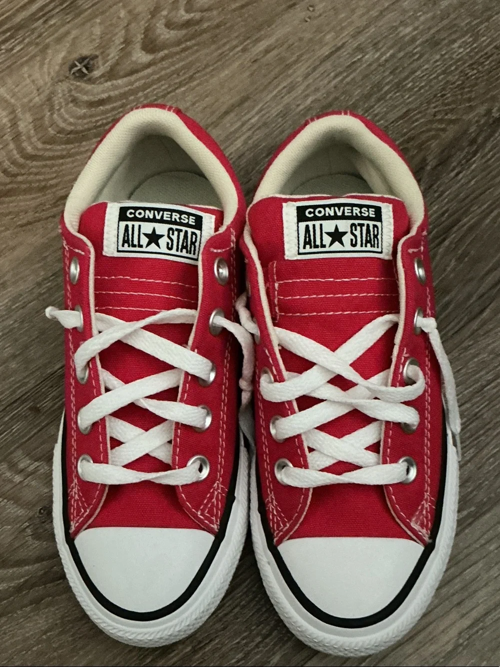 Converse Red Low Top Kids' Sneakers with White Accents